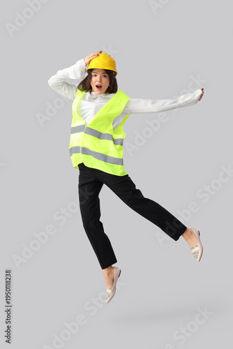 Shocked female construction...