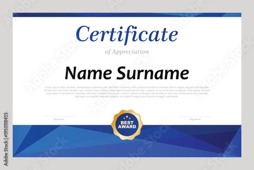 award certificate template, school graduation, best employee