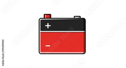 Illustration of a nine-volt battery with positive and negative terminals.