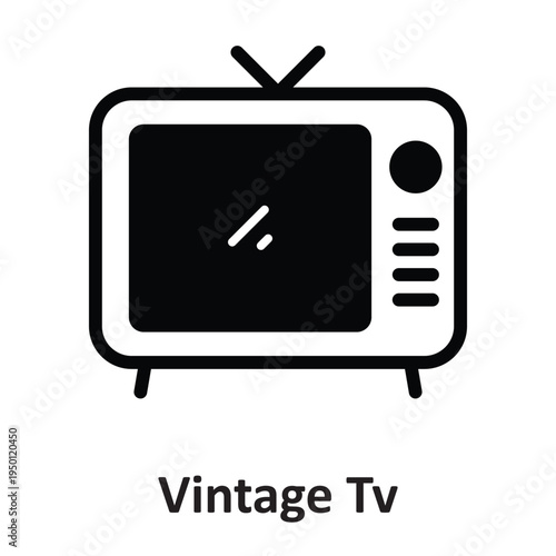 Vintage TV Vector icon which can easily modify or edit