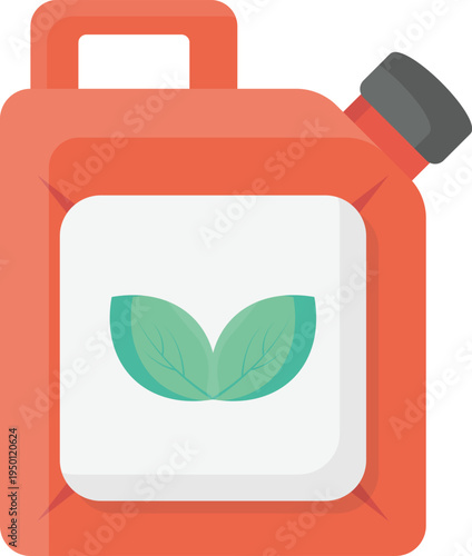 A gasoline can featuring a leaf, representing the intersection of energy and environmental awareness.