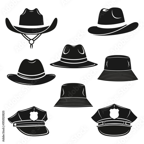 Variety of Different Hats for Men.