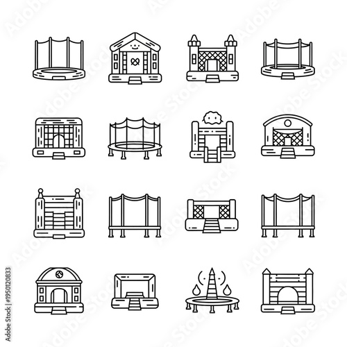 Various amusement park ride icons.