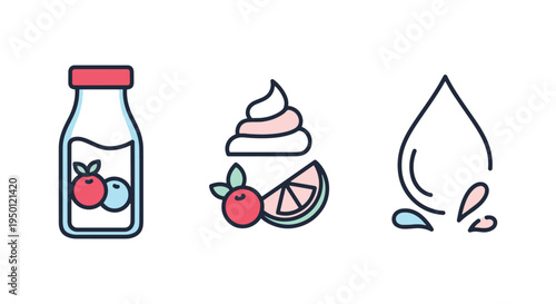 Yogurt Drink Line art vector soft elegant abstract illustration