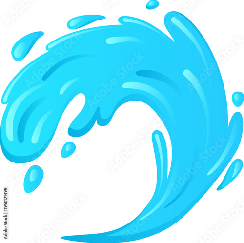 Blue water wave splash illustration representing liquid movement