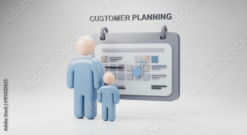 Business team discussing customer planning strategy on calendar