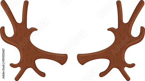 Animal deer reindeer antlers cartoon illustration on white