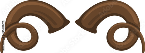Brown ram horns curling depicting strength and nature