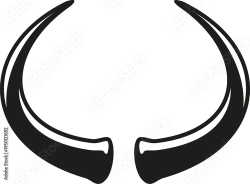 Bull horns black outline vector graphic symbol