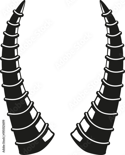 Black devil horns graphic vector illustration artwork