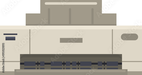 Old dot matrix printer illustration with flat design