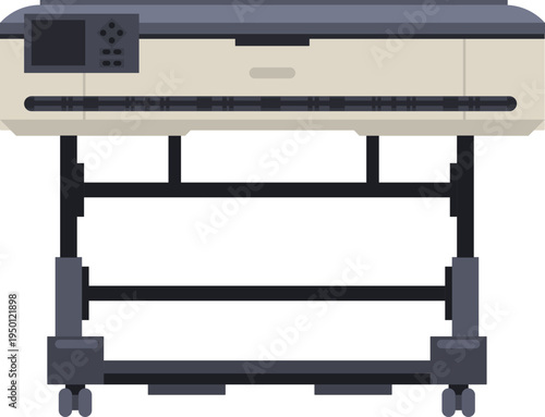 Plotter printing large format documents on stand
