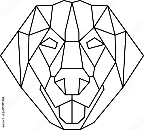 Dog head geometry drawing representing loyal domestic animal