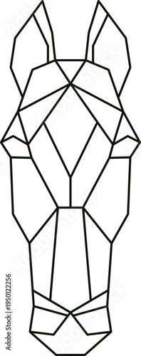 Abstract horse head geometric line art design