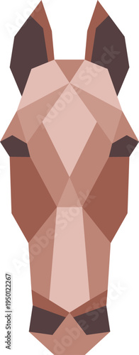 Low poly horse head geometric art illustration
