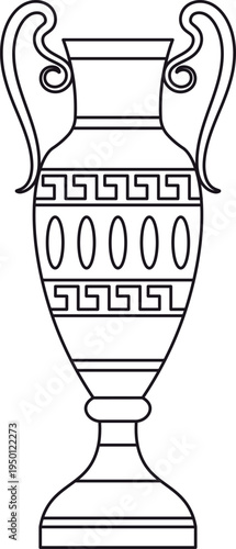 Classic Greek amphora with traditional meander pattern