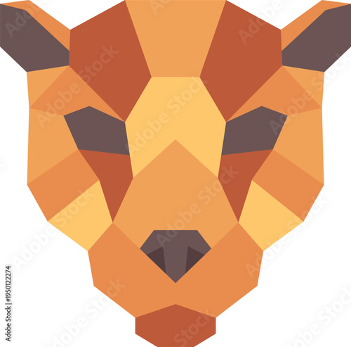 Abstract geometric cat head design modern animal
