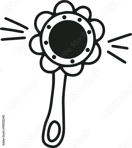 Baby rattle toy making sound drawing