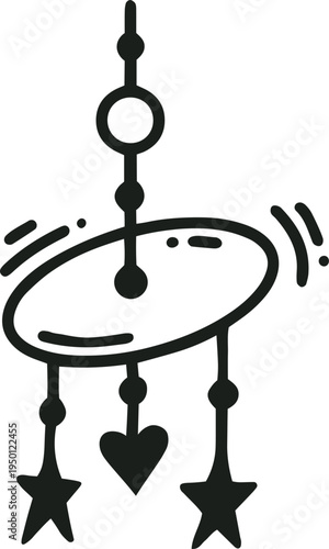 Hanging baby mobile creating a peaceful nursery environment