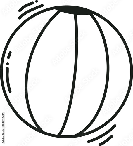 Striped ball bouncing playing summer activity