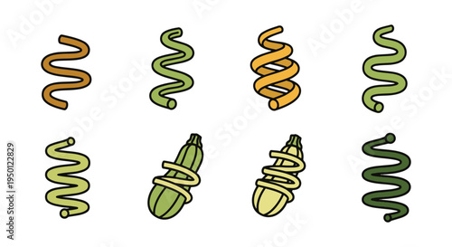 Zucchini Spiral Line art clean minimal abstract tone vector