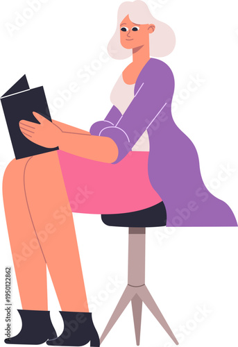 Woman studying book at leisure moment