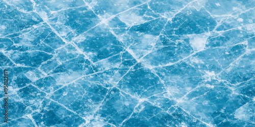 Abstract close-up captures the frozen artistry of a cracked ice surface, the intricate patterns and textures, a visual testament to the power of natural elements and transformation.