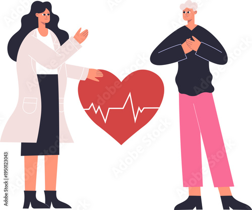 Doctor providing heart care for patient health