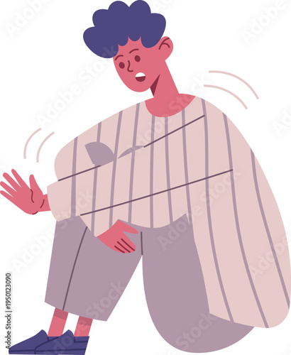 Person experiencing fear, anxiety, or trembling from illness