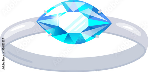 Sparkling blue gemstone ring jewelry accessory