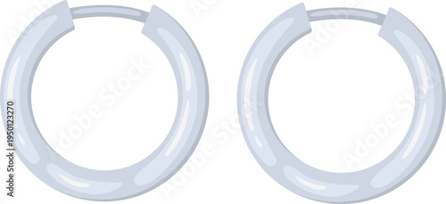 Silver hoop earrings simple fashion jewelry accessory design