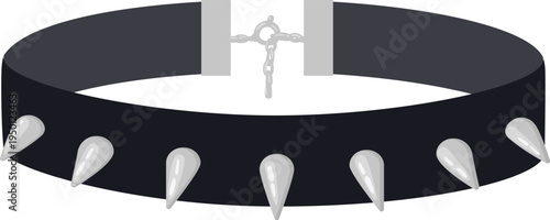 Black spiked collar representing punk subculture fashion