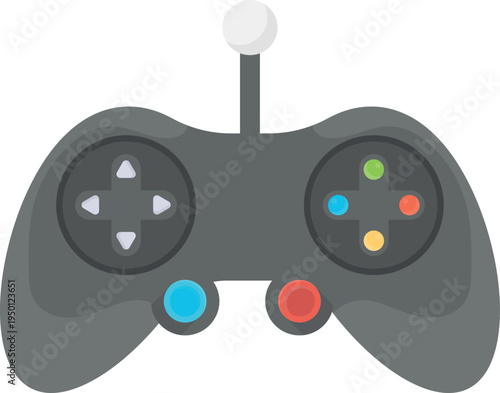   A video game controller resting on a plain white background, showcasing its design and buttons clearly.