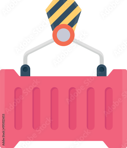   A pink crate featuring a yellow and blue striped tie draped over it, adding a playful touch to the scene.