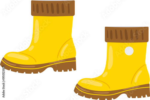 Bright yellow rain boots for outdoor adventures