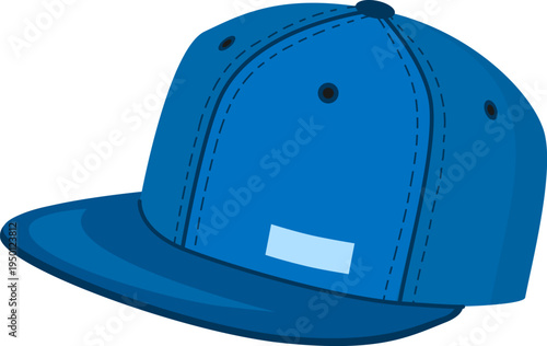 Blue flat brim cap vector illustration design