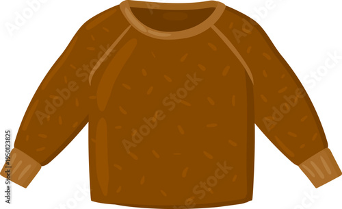 Brown long sleeved sweater providing warmth and comfort