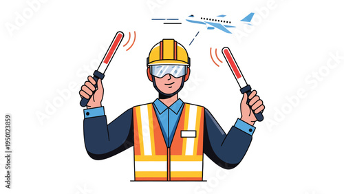 Guiding the Sky: An air traffic controller directs a passenger plane.