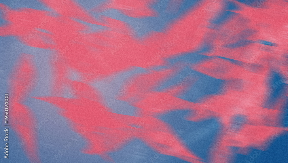 Obraz premium Abstract digital artwork featuring vibrant red and blue shapes blending together in a fluid motion, creating a dynamic and visually striking composition