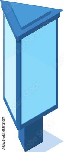 Blue outdoor advertising billboard mockup with copy space