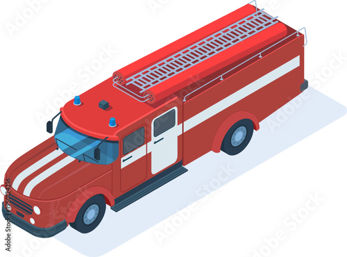 Red fire truck illustrating emergency service vehicle concept