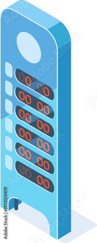 Isometric digital price display showing zero values