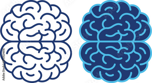 Human brain hemispheres comparison illustration