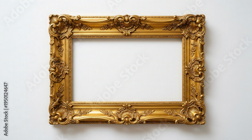 Elegant Gold Ornate Frame with Baroque Design for Artwork Display