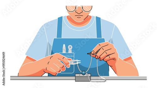 Artisan Crafting: Meticulous hands of a skilled artisan delicately work on a piece of jewelry, showcasing the precision and artistry involved in crafting exquisite treasures.