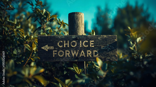 Wallpaper Mural Rustic wooden sign pointing to new opportunities ahead Torontodigital.ca