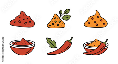 Vindaloo Sauce Line art vector vibrant abstract color