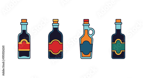 Vinegar Bottle Line art vector minimal clean abstract illustration