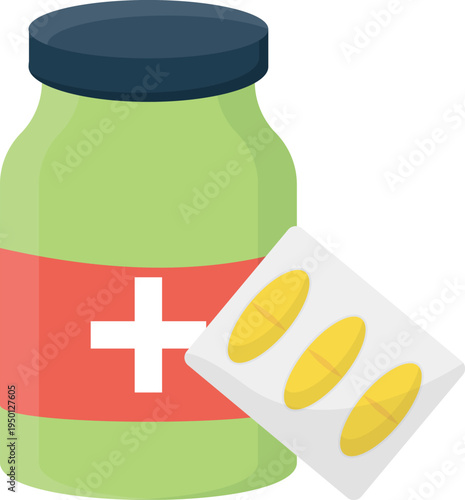 A bottle of pills next to a weekly pill organizer, illustrating medication management for daily use.