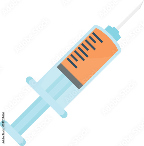  A syringe with a needle attached, commonly used for injections or drawing fluids.